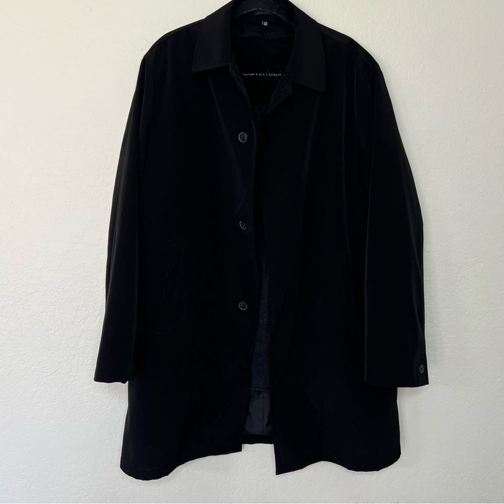 Calvin Klein Men’s 42R Black Water Resistant Overcoat Jacket Coat Warmer Insert